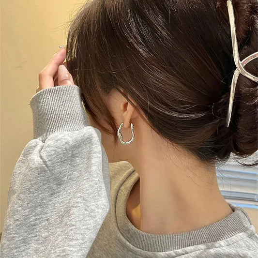 Chunky Wave Hoop Earrings