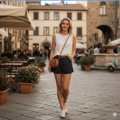 [Buy 1 Get 2] Women's Casual Belted Shorts