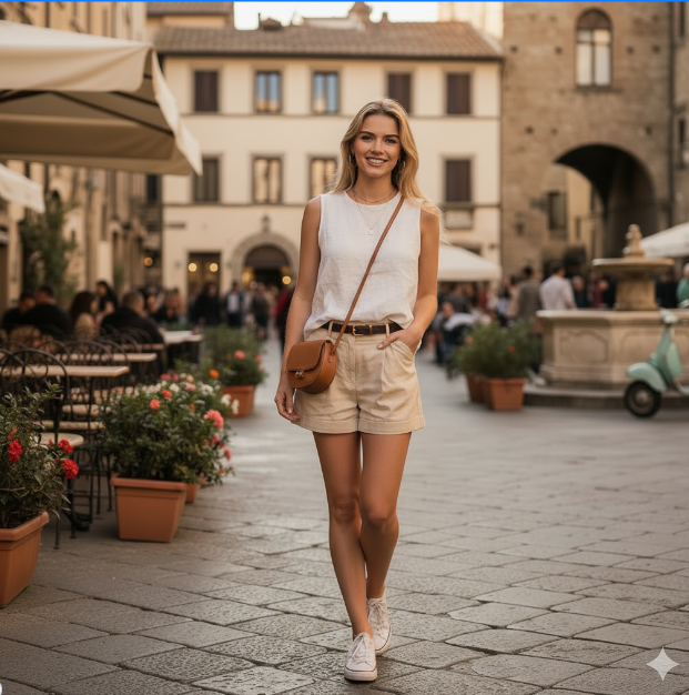 [Buy 1 Get 2] Women's Casual Belted Shorts