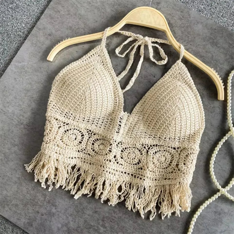 Crochet Fringe Halter Top