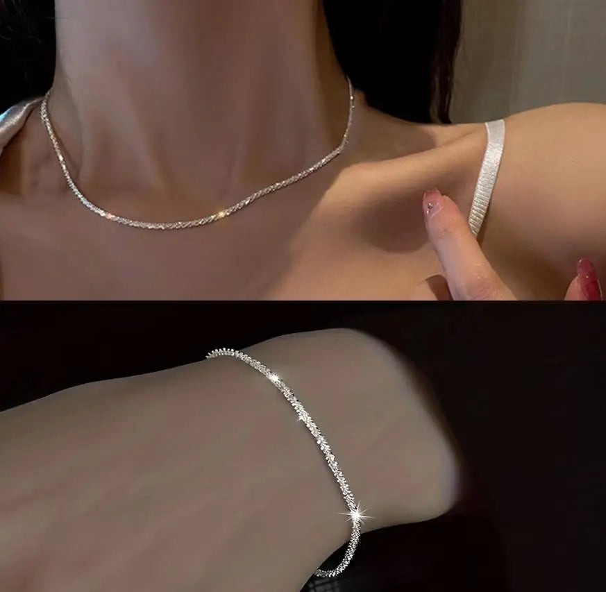 Sparkling Twist Set – Necklace &  Bracelet