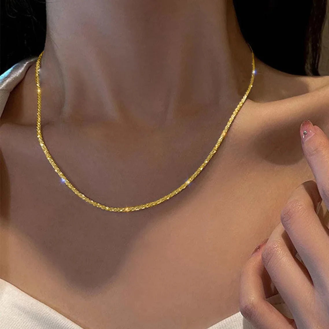 Double Twisted Crystal Necklace