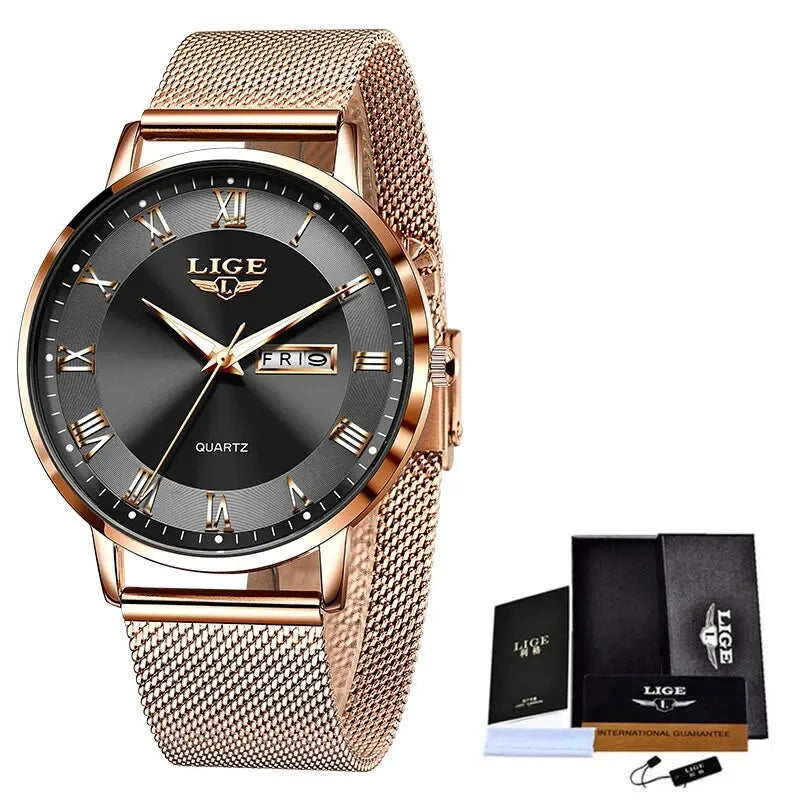 LIGE - Elegant Quartz Watch