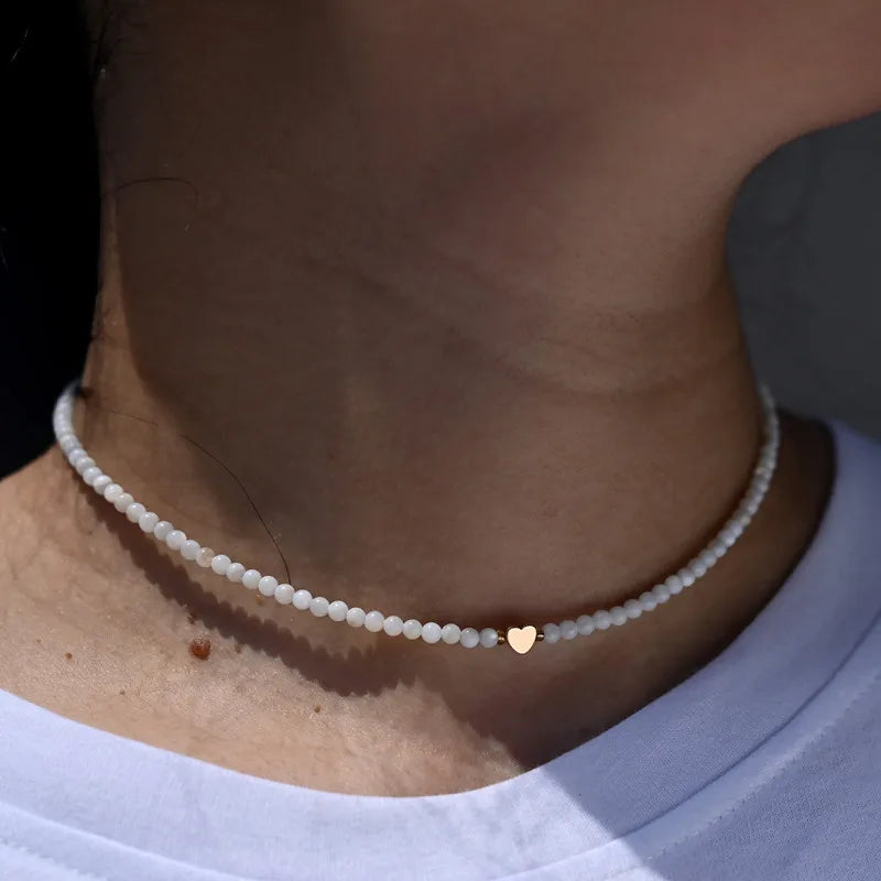 Gold-Plated Pearl Bead Necklace