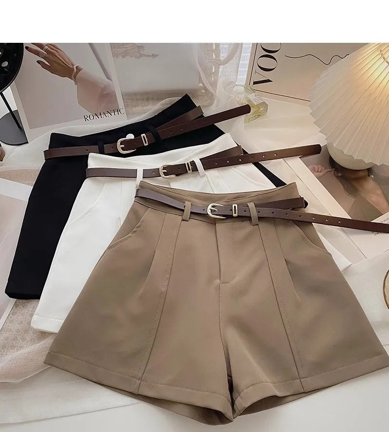 [Buy 1 Get 2] Women's Casual Belted Shorts