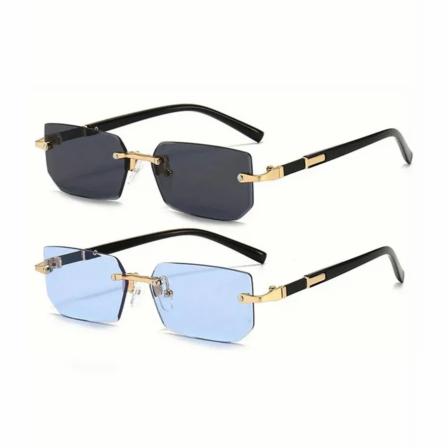 Rimless Sunglasses Rectangle Fashion Popular