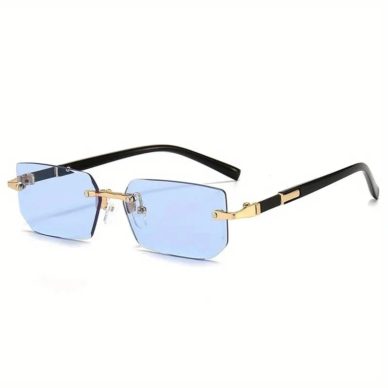 Rimless Sunglasses Rectangle Fashion Popular