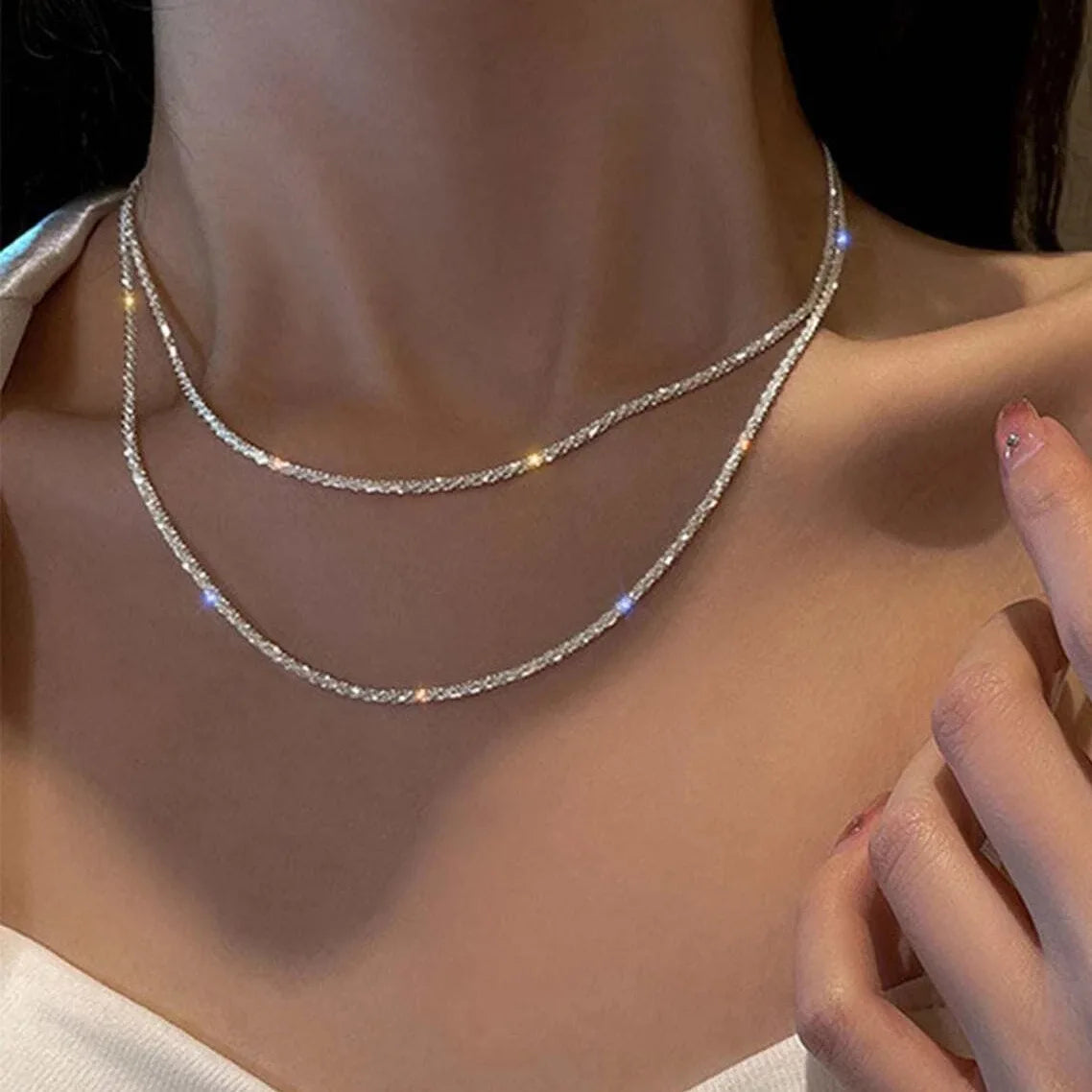 Double Twisted Crystal Necklace