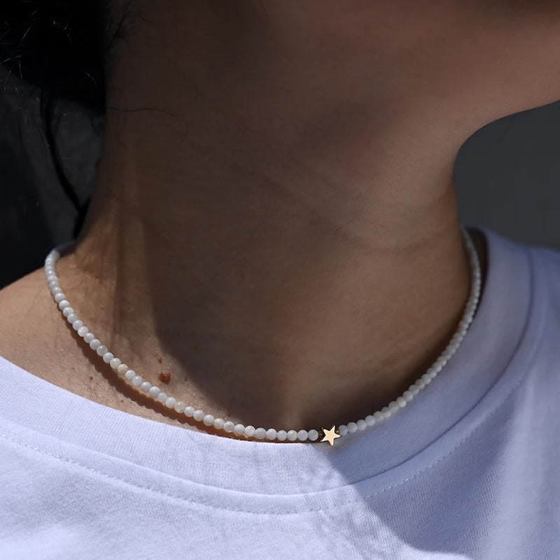 Gold-Plated Pearl Bead Necklace