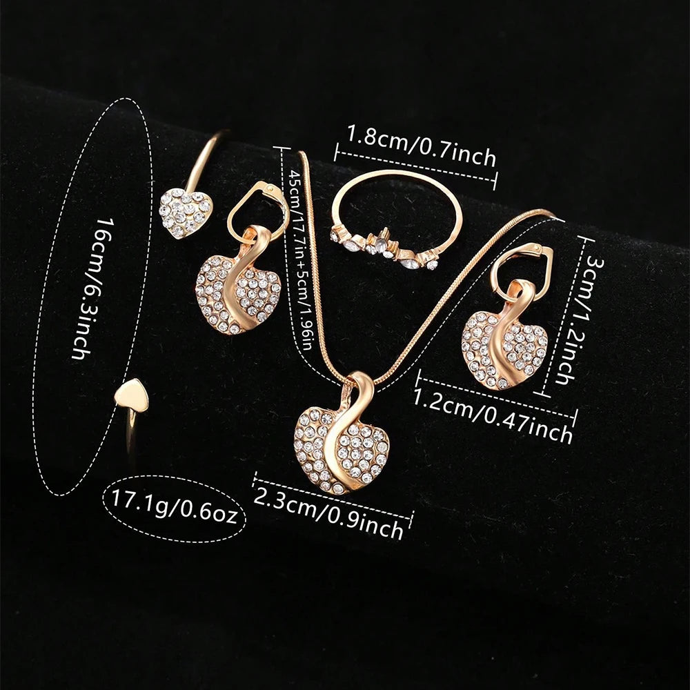 Women's Gold Watch and Jewelry Set