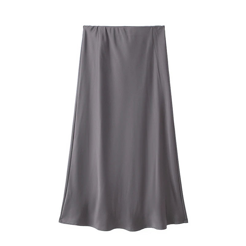 Satin Skirt High Waist