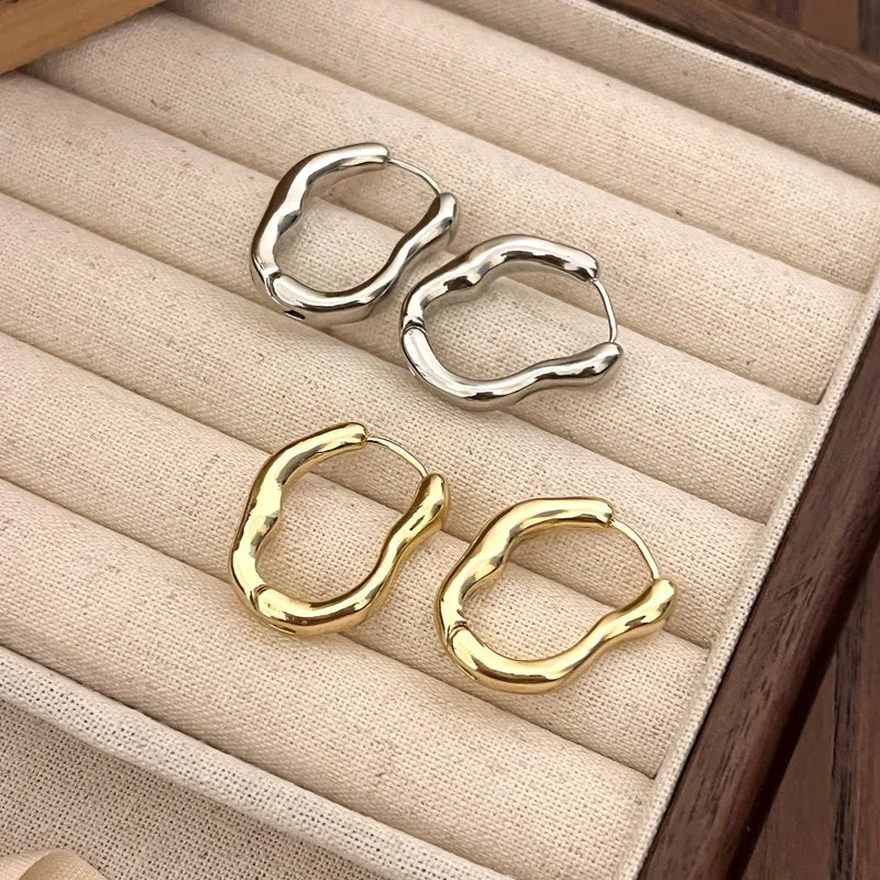 Chunky Wave Hoop Earrings