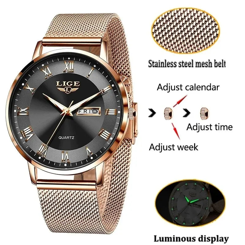 LIGE - Elegant Quartz Watch
