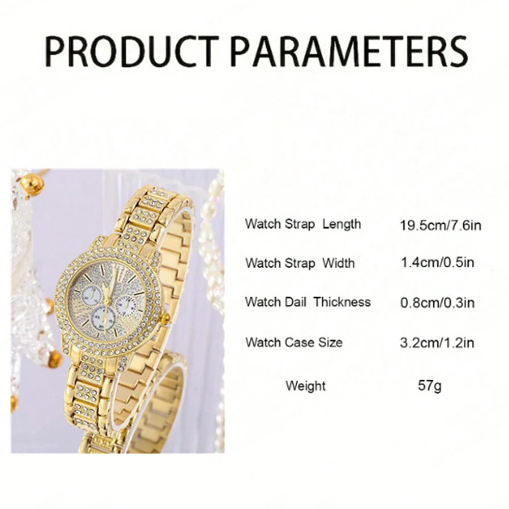 Women's Gold Watch and Jewelry Set