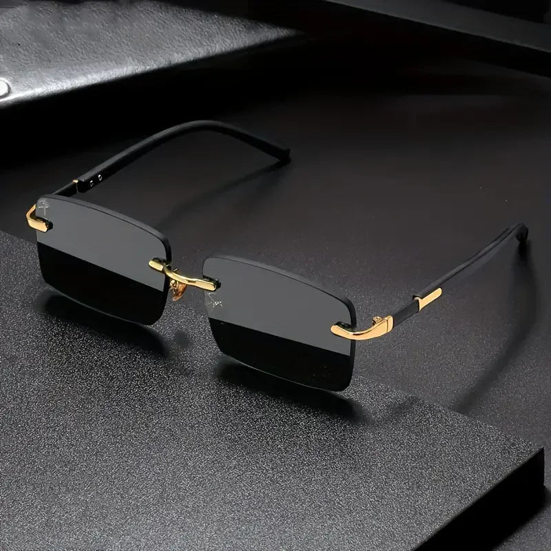 Rimless Sunglasses Rectangle Fashion Popular