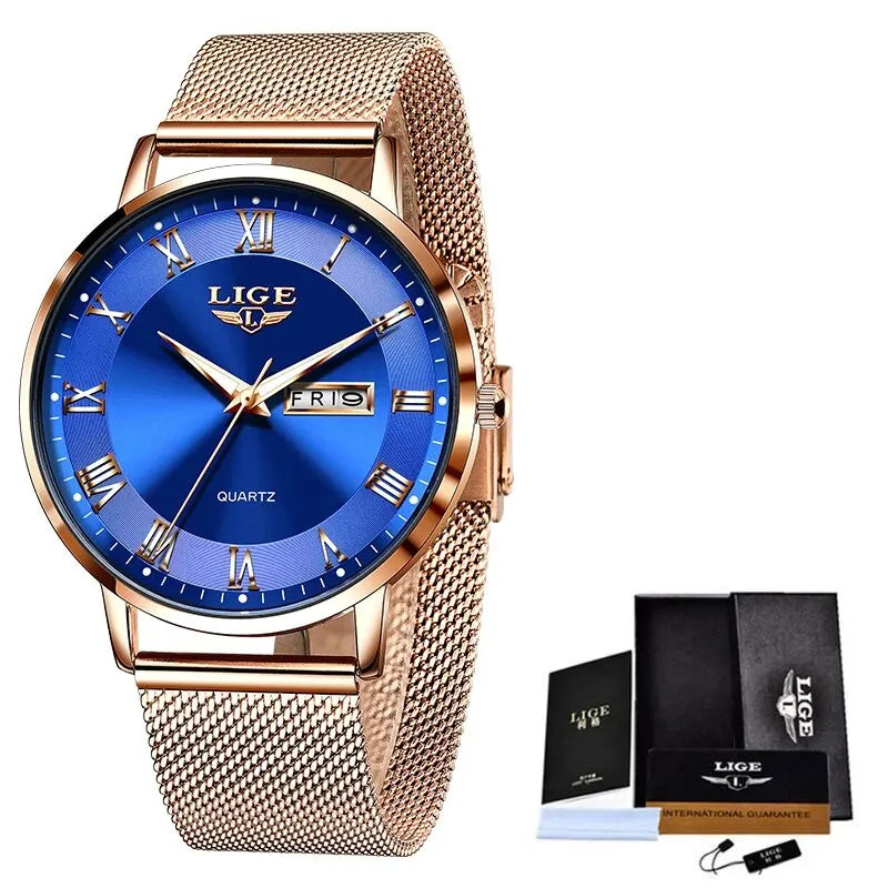LIGE - Elegant Quartz Watch