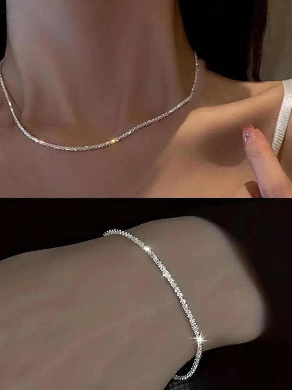 Sparkling Twist Set – Necklace &  Bracelet