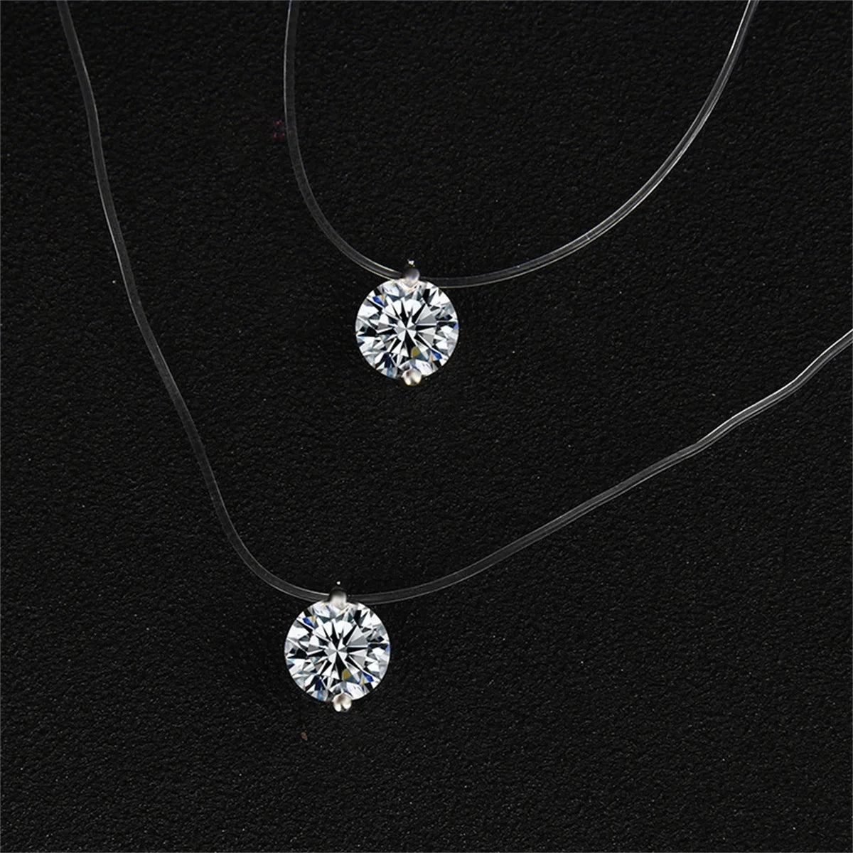 Invisible Crystal Pendant Necklace