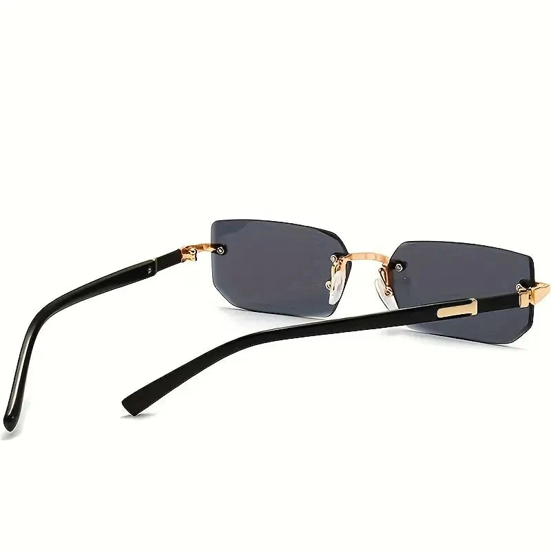 Rimless Sunglasses Rectangle Fashion Popular