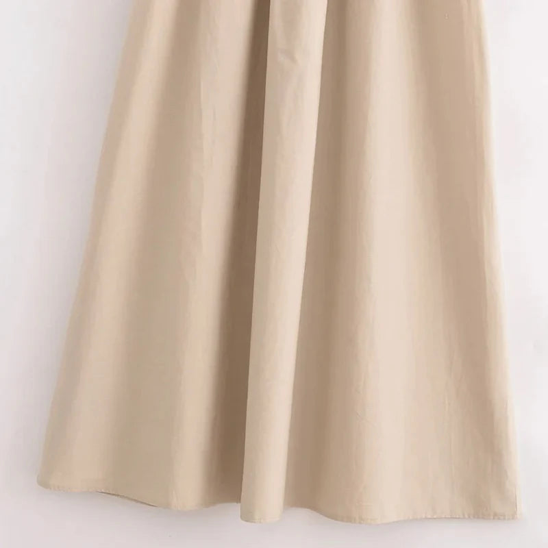 Sleeveless A-Line Midi Dress