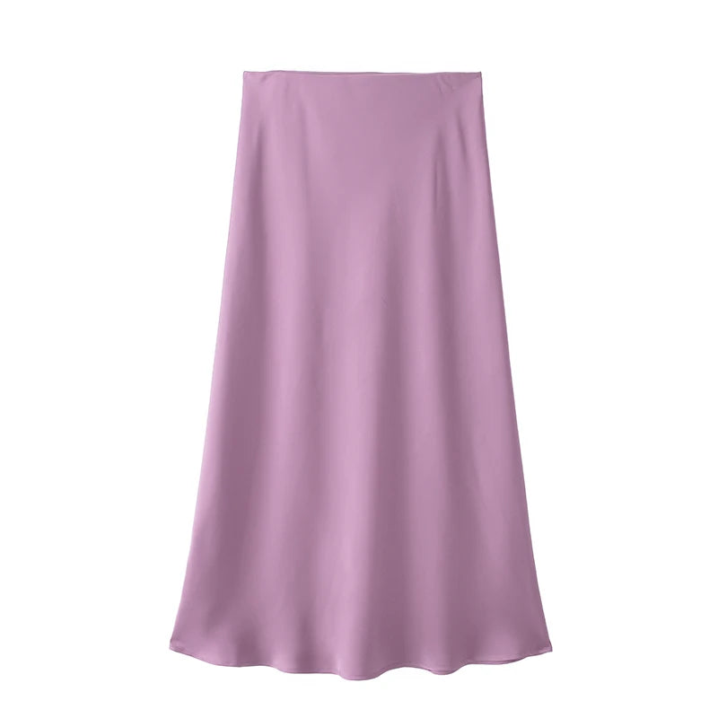 Satin Skirt High Waist