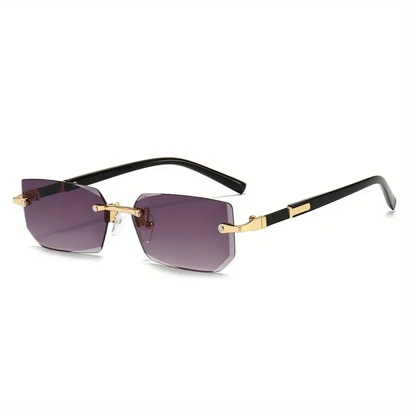 Rimless Sunglasses Rectangle Fashion Popular