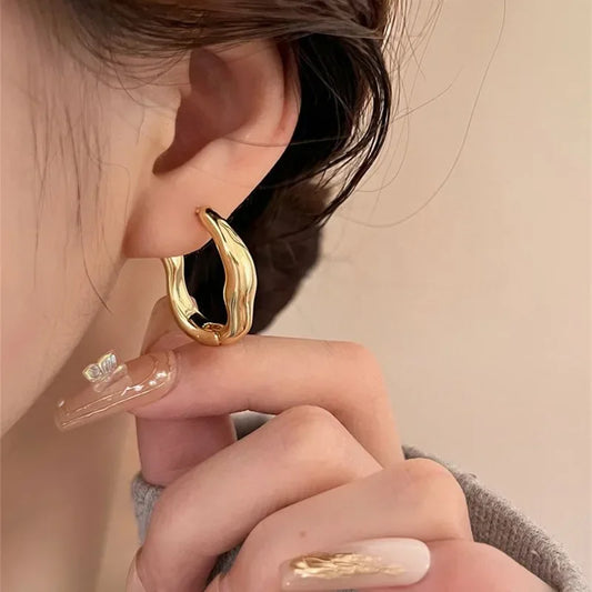 Chunky Wave Hoop Earrings