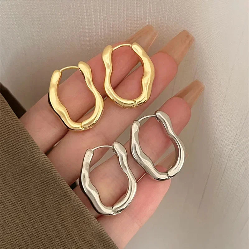 Chunky Wave Hoop Earrings