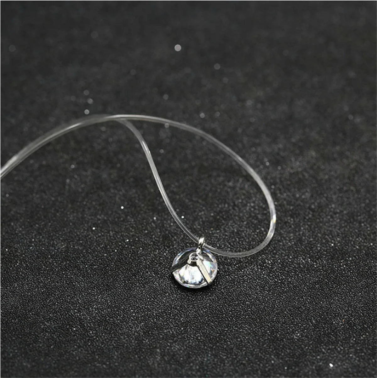 Invisible Crystal Pendant Necklace