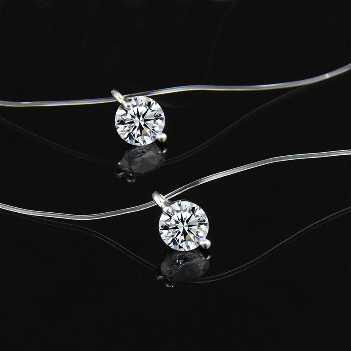 Invisible Crystal Pendant Necklace