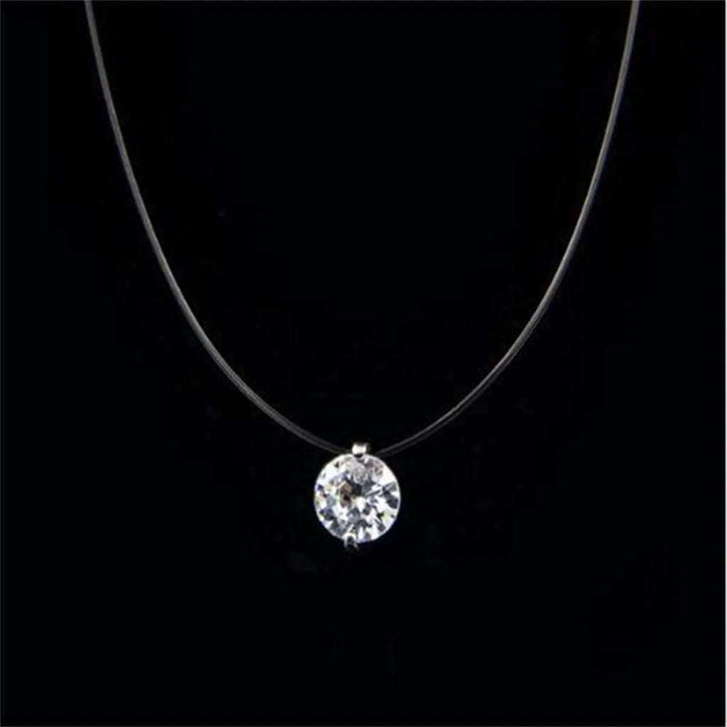 Invisible Crystal Pendant Necklace
