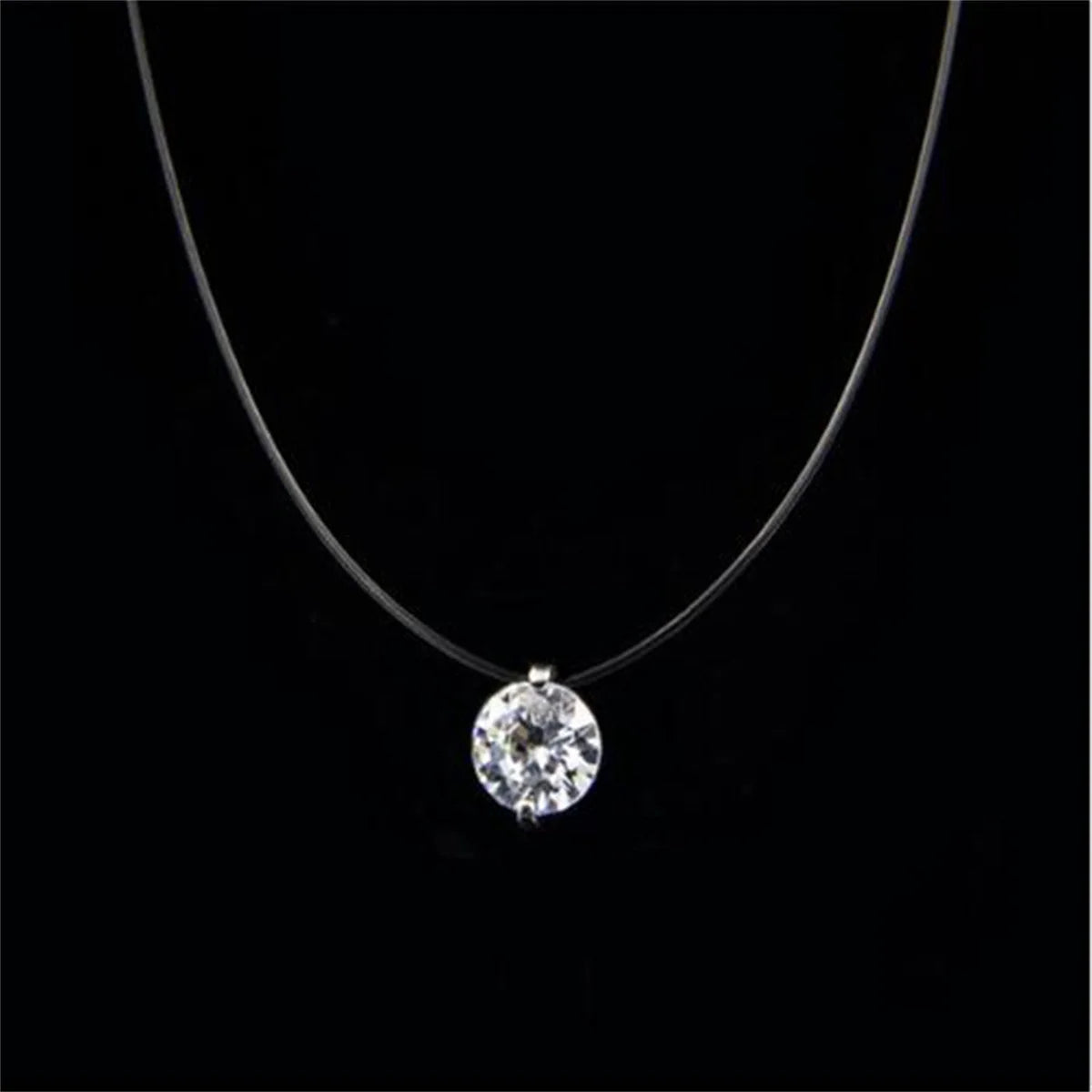 Invisible Crystal Pendant Necklace