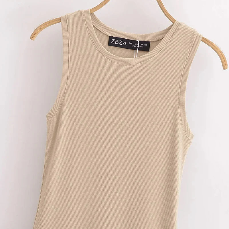 Sleeveless A-Line Midi Dress