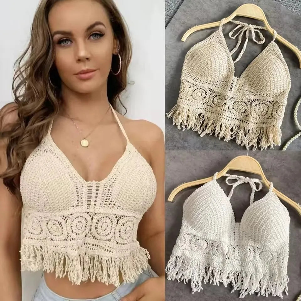 Crochet Fringe Halter Top