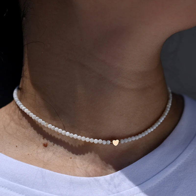 Gold-Plated Pearl Bead Necklace