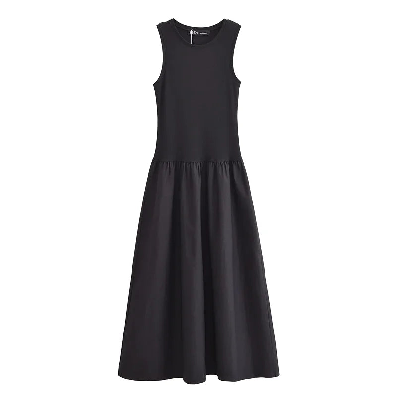 Sleeveless A-Line Midi Dress
