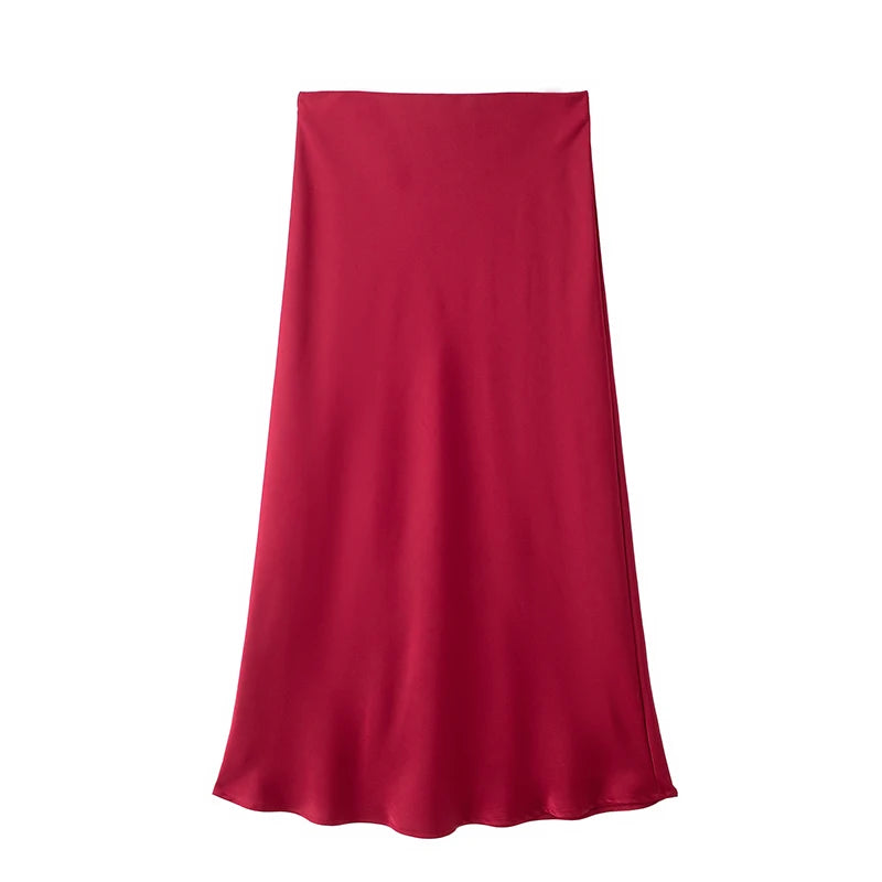 Satin Skirt High Waist