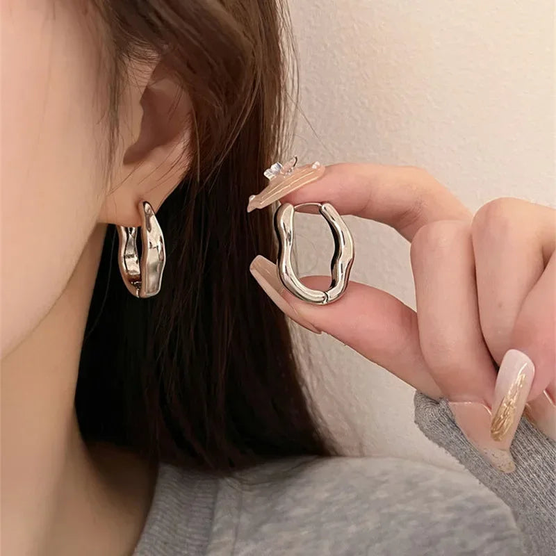 Chunky Wave Hoop Earrings