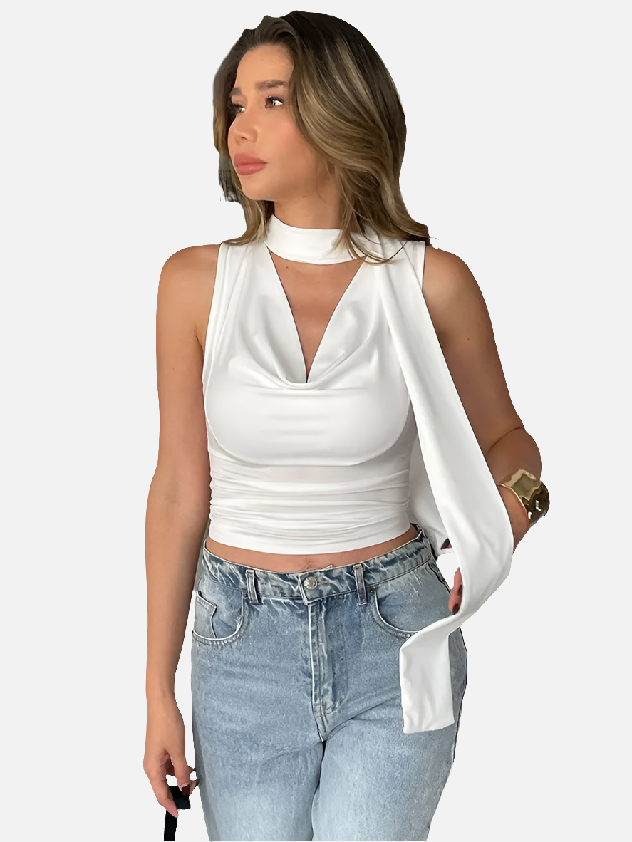 Draped Halter Neck Top