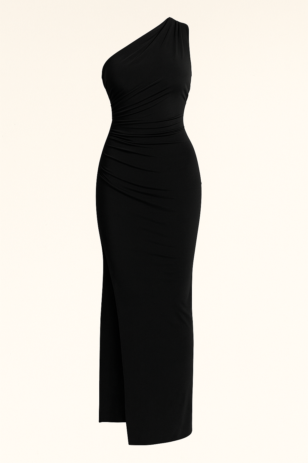 One-Shoulder Ruched Evening Dress