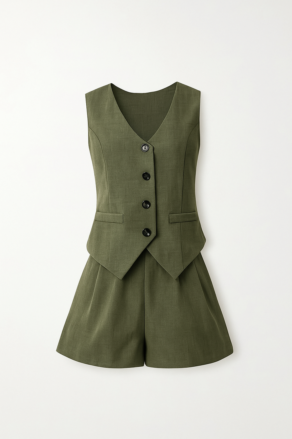 Sleeveless Blazer Shorts Set