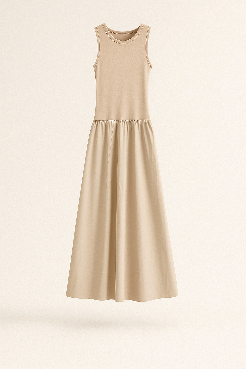 Sleeveless A-Line Midi Dress
